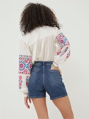 FatFace Dark Blue Paige Denim Shorts - Image 2 of 5