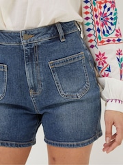 FatFace Dark Blue Paige Denim Shorts - Image 4 of 5