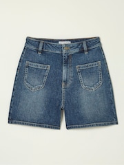 FatFace Dark Blue Paige Denim Shorts - Image 5 of 5