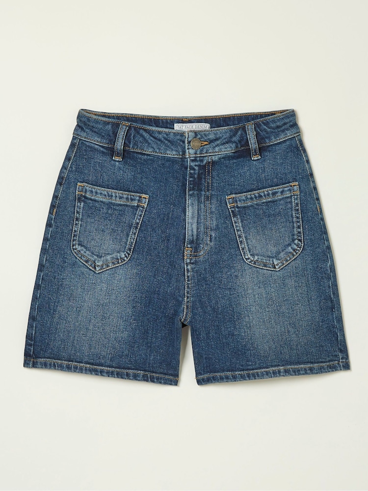 FatFace Dark Blue Paige Denim Shorts - Image 5 of 5