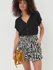 FatFace Black Paint Stroke Fiona Shorts - Image 4 of 8