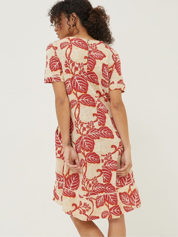 FatFace Natural Simone Vine Jersey Dress - Image 2 of 6