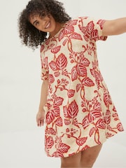 FatFace Natural Simone Vine Jersey Dress - Image 3 of 6