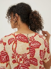FatFace Natural Simone Vine Jersey Dress - Image 4 of 6