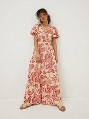 FatFace Cream Aubrey Vine Floral Maxi Dress - Image 1 of 6