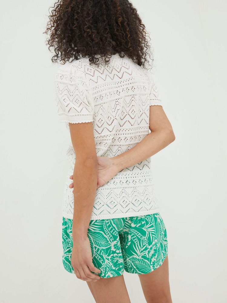 FatFace White Knitted Chiara Top - Image 2 of 6