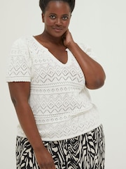 FatFace White Knitted Chiara Top - Image 4 of 6