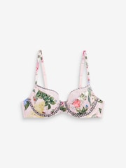 B by Ted Baker Pink Floral Satin Non Padded Under Wire Bra - Image 1 of 2