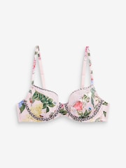 B by Ted Baker Pink Floral Satin Non Padded Under Wire Bra - Image 2 of 2