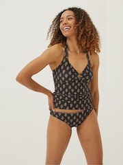 FatFace Black Woodblock Tankini Top - Image 1 of 3