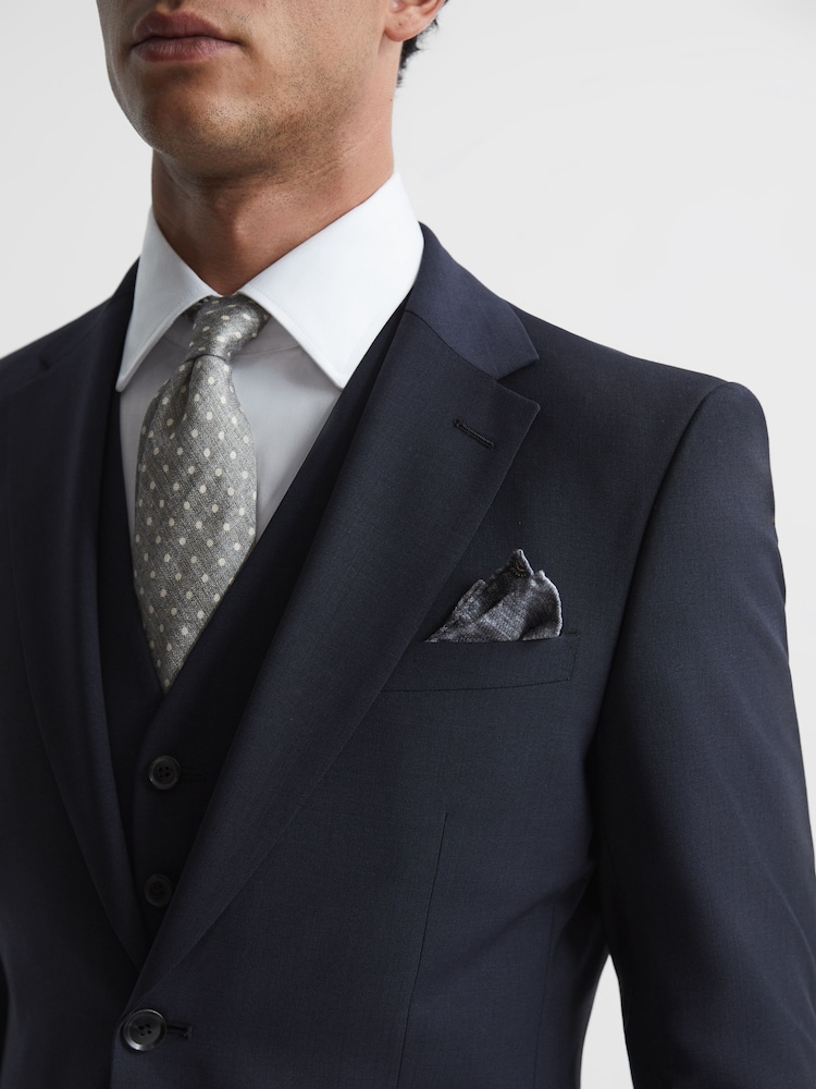 Reiss Navy Hope Modern Fit Travel Blazer - Image 1 of 7