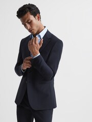 Reiss Navy Hope Modern Fit Travel Blazer - Image 3 of 7