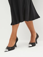 Black Forever Comfort® Metallic Toe Court Shoes - Image 1 of 7