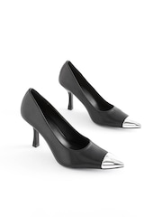 Black Forever Comfort® Metallic Toe Court Shoes - Image 3 of 7