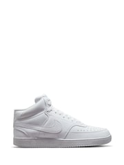 Nike White Court Vision Mid Trainers - Image 1 of 8