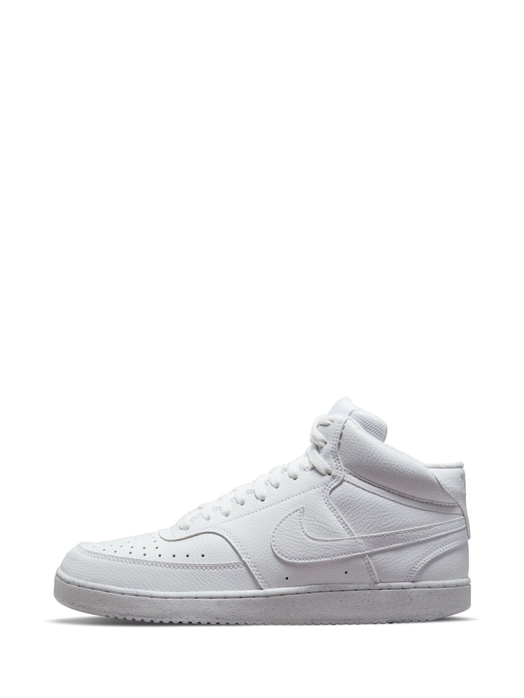 Nike White Court Vision Mid Trainers - Image 2 of 8