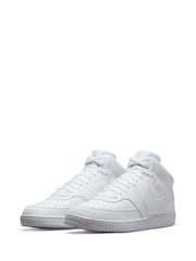 Nike White Court Vision Mid Trainers - Image 3 of 8