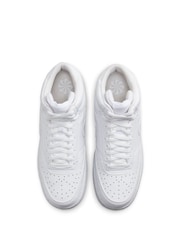 Nike White Court Vision Mid Trainers - Image 4 of 8