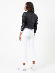 French Connection Black PU Leather Etta Biker Jacket - Image 2 of 3