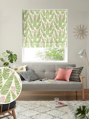 MissPrint Green 100% Cotton Jungle Palm Made to Measure Roman Blind - Image 1 of 6