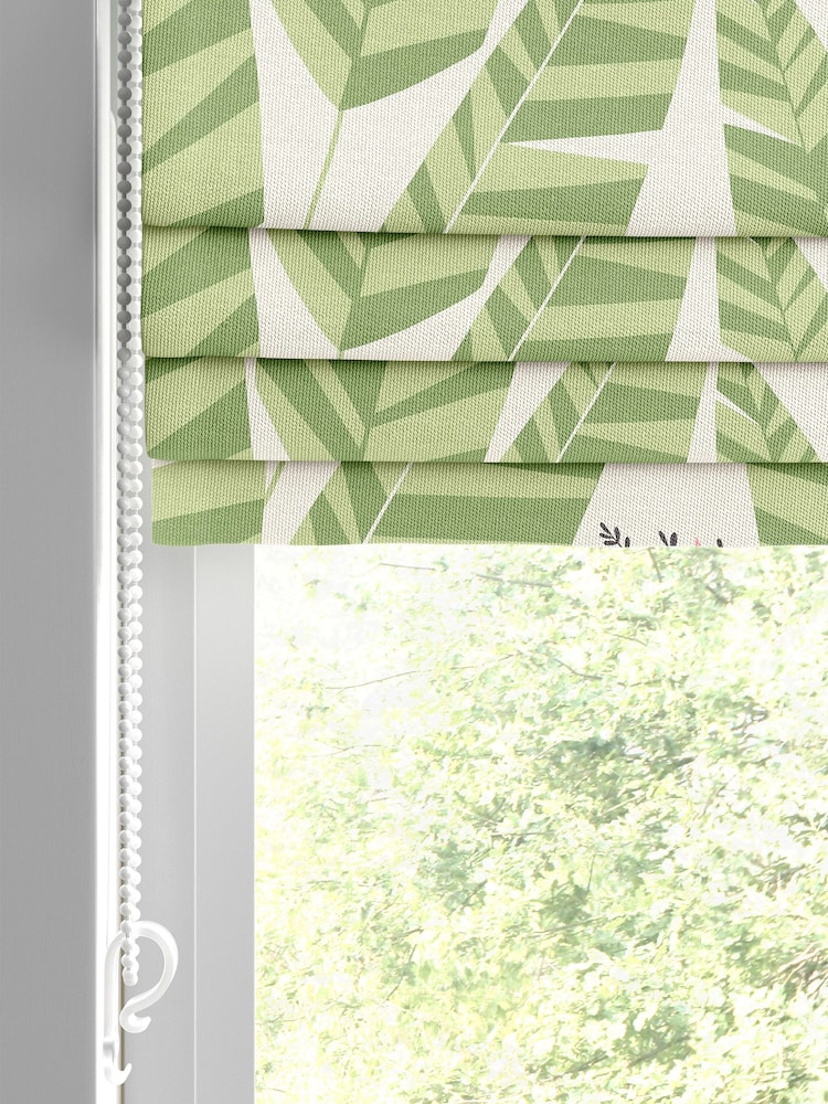 MissPrint Green 100% Cotton Jungle Palm Made to Measure Roman Blind - Image 2 of 6