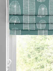 MissPrint Blue 100% Cotton Bloom Made to Measure Roman Blind - Image 2 of 6