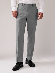 Grey Regular Fit Herringbone Trousers - Image 1 of 3