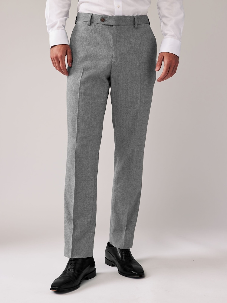 Grey Regular Fit Herringbone Trousers - Image 1 of 3