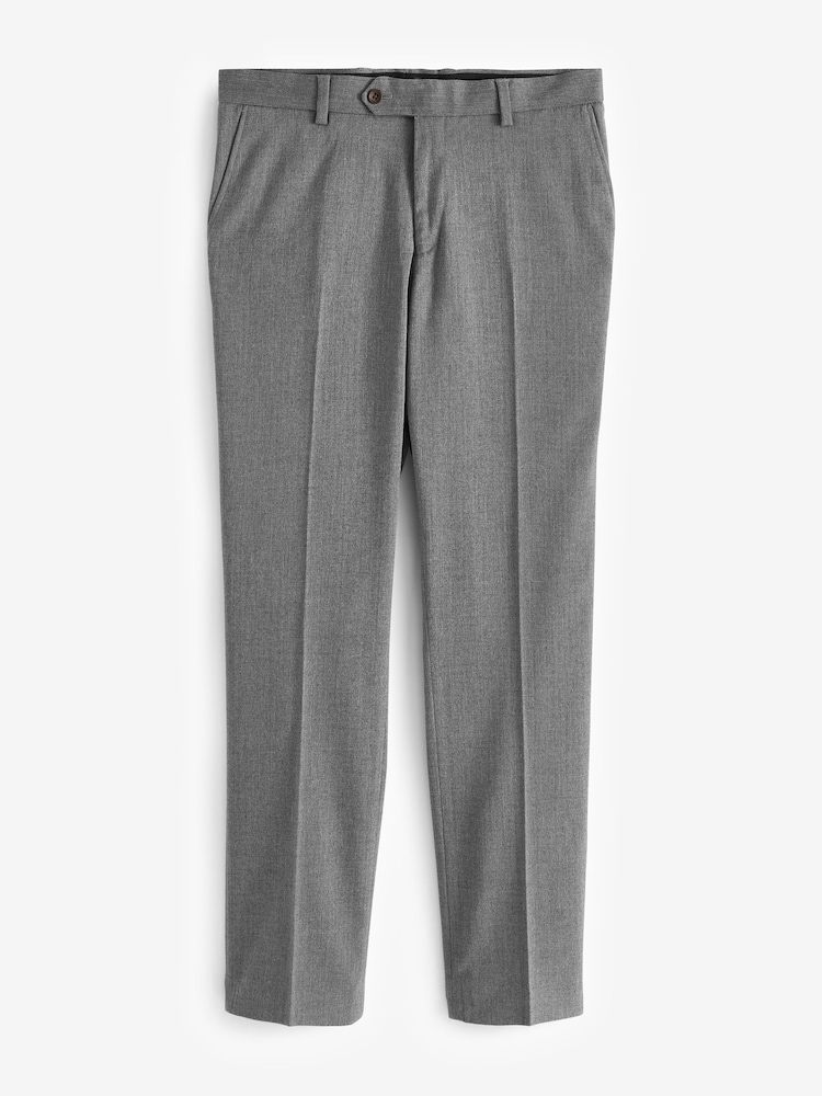 Grey Regular Fit Herringbone Trousers - Image 2 of 3