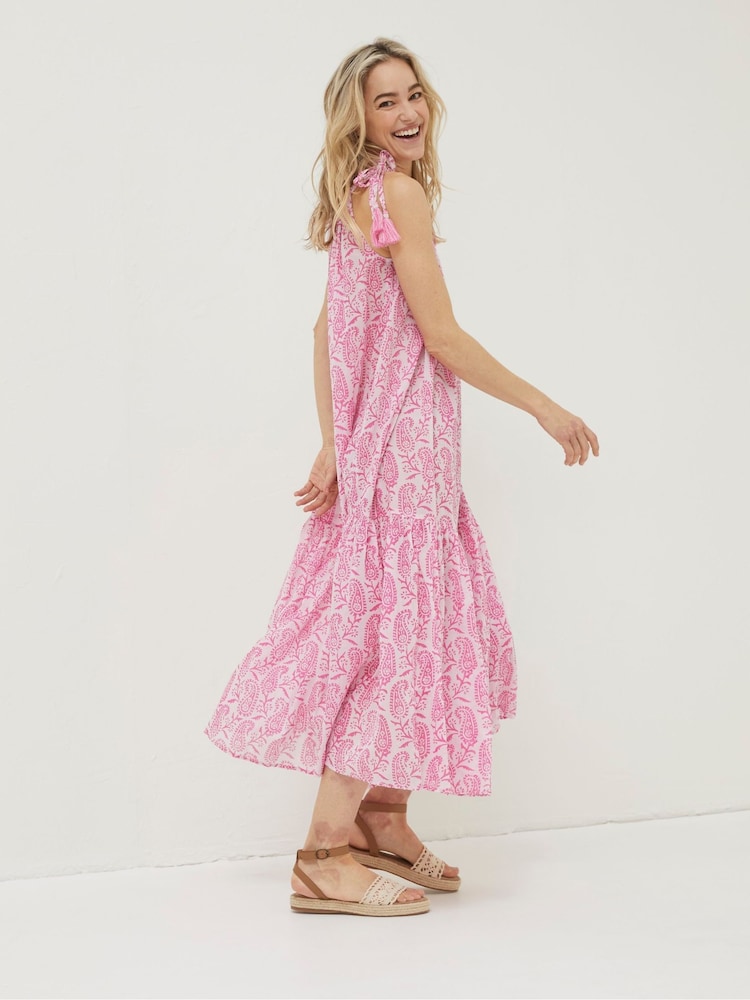 FatFace Pink Ayanna Paisley Maxi Beach Dress - Image 2 of 5