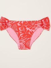 FatFace Pink Ikat Leaves Bikini Bottoms - Image 5 of 5