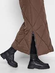 Long Tall Sally Brown Diamond Puffer Coat - Image 5 of 10
