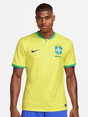 Nike Yellow Brazil Stadium Home Football Shirt - Image 1 of 8