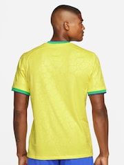 Nike Yellow Brazil Stadium Home Football Shirt - Image 2 of 8