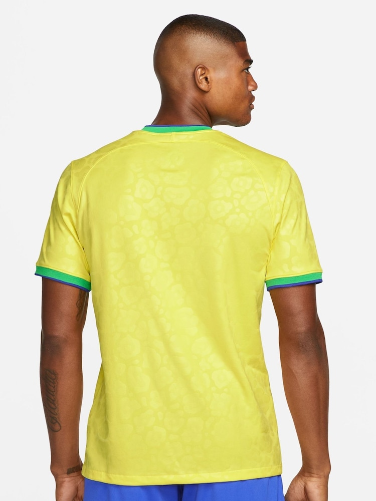 Nike Yellow Brazil Stadium Home Football Shirt - Image 2 of 8
