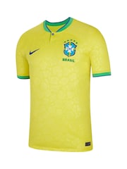 Nike Yellow Brazil Stadium Home Football Shirt - Image 6 of 8