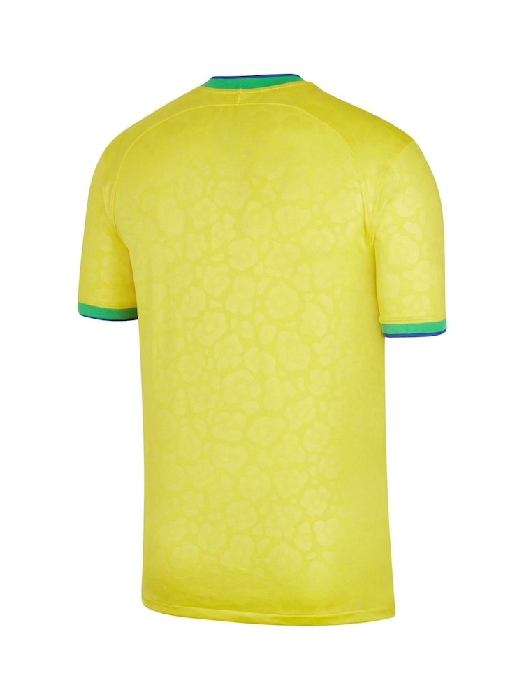 Nike Yellow Brazil Stadium Home Football Shirt - Image 7 of 8