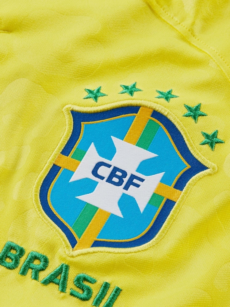Nike Yellow Brazil Stadium Home Football Shirt - Image 8 of 8