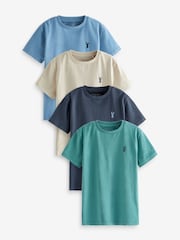 Mineralne barve Zelena/Modra - kratek rokav; s kratkimi rokavi Stag Embroidered majica 4 Pack (3-16yrs) - Slika 1 iz 4