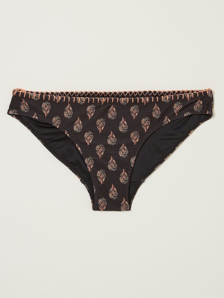 FatFace Black Woodblock Bikini Bottoms - Image 2 of 2