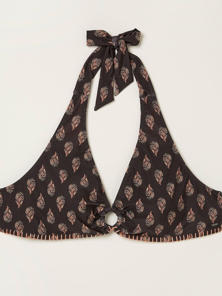 FatFace Black Woodblock Bikini Top - Image 6 of 6