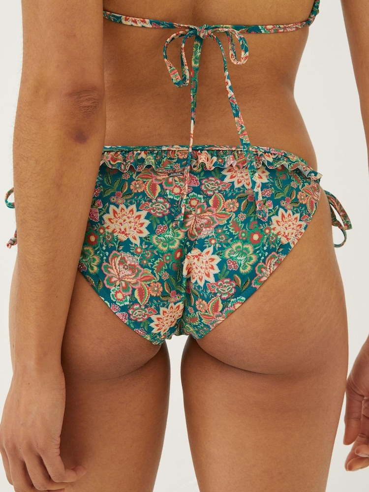FatFace Green Paradise Frill Bikini Bottoms - Image 2 of 4