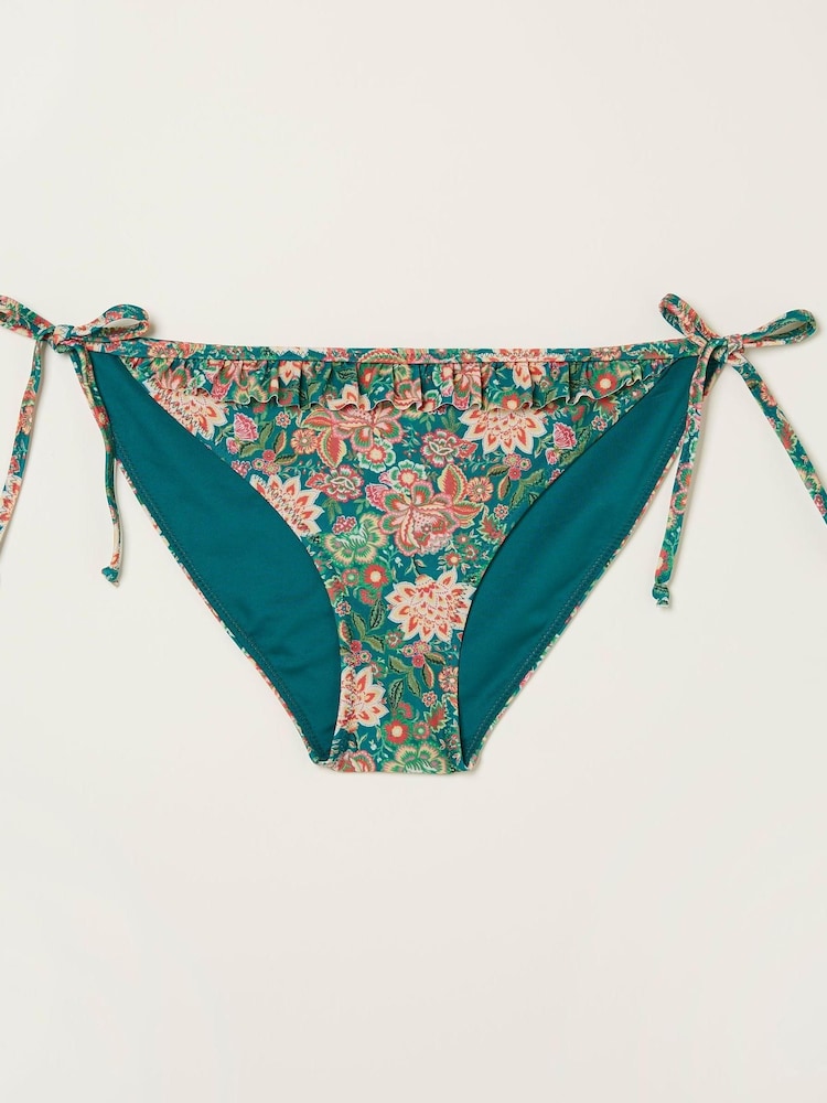 FatFace Green Paradise Frill Bikini Bottoms - Image 4 of 4
