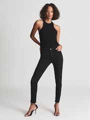 Reiss Black Mid Rise Skinny Jeans - Image 1 of 6
