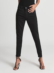 Reiss Black Mid Rise Skinny Jeans - Image 3 of 6