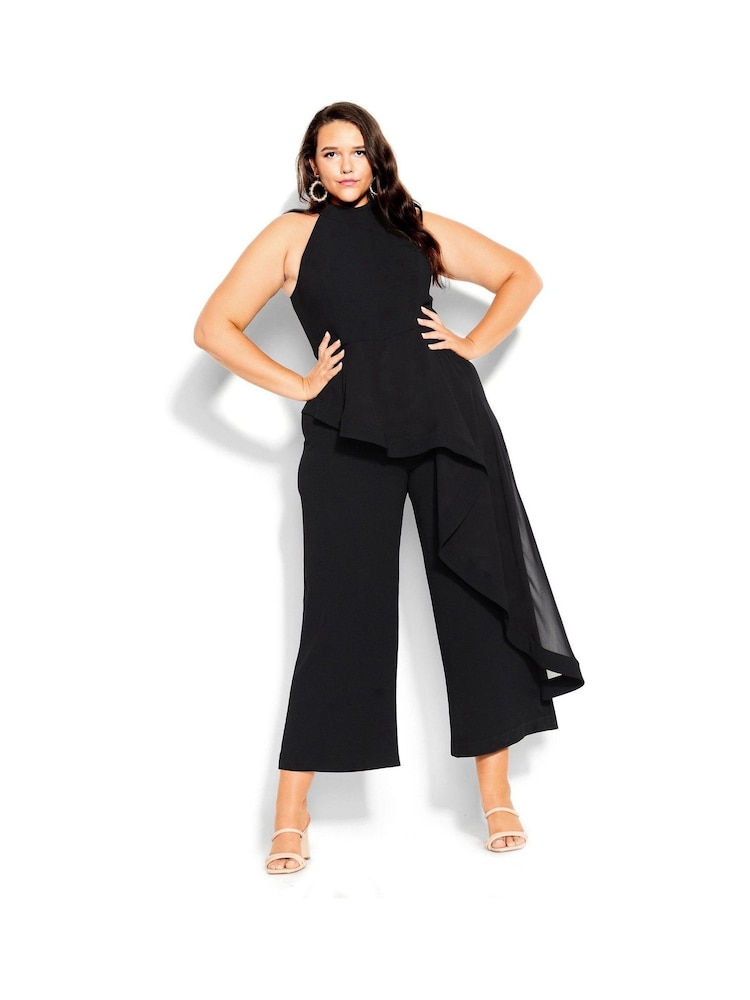 City Chic Black Class Halter Jumpsuit - Image 2 of 4