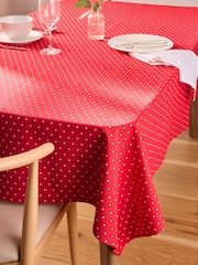 Red Spot Wipe Clean 100% Cotton Table Cloth - Image 1 of 3