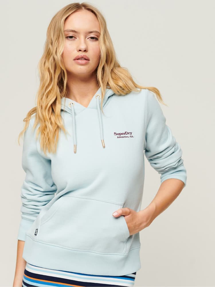 Superdry Blue Essential Logo Hoodie - Image 1 of 5