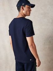Lacoste Navy Cotton 3D Croc Print T-Shirt - Image 2 of 6