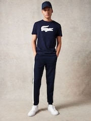 Lacoste Navy Cotton 3D Croc Print T-Shirt - Image 3 of 6